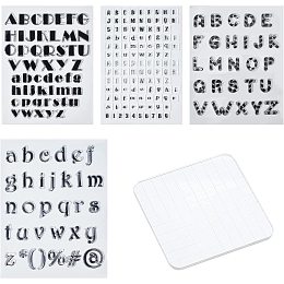 GLOBLELAND 4 Sheets Letter Clear Stamps with Acrylic Board Letter Silicone Transparent Seal Stamps Set for Card Making DIY Scrapbooking Photo Album Decorative Paper Craft