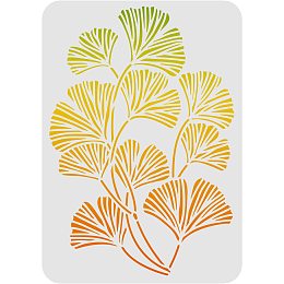 FINGERINSPIRE Ginkgo Leaf Stencils 11.7x8.3 inch Plastic Gingko Leaves Drawing Painting Stencils Gingko Leaves Pattern Wall Stencils Reusable Stencils for Painting on Wood, Floor, Wall and Tile