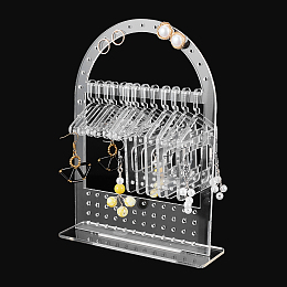 PandaHall Elite 140 Holes Earring Stand Earring Hanger Rack Acrylic Earring Hanger Rack with Mini Hangers Earring Hanging Organizer for Selling Woman Earring Ear Stud Merchant Show 4x14x18cm/1.5x5.5x7”