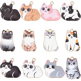 SUNNYCLUE 1 Box 24Pcs Cat Charms Bulk Enamel Cat Kitten Charm Cute Small Animal Pet Charms Black White Animals Cats Charms for Jewelry Making Charm DIY Necklace Earrings Bracelets Keychain Supplies