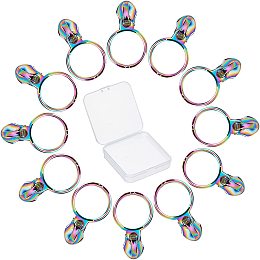 GORGECRAFT 1 Box 12PCS Rainbow Zipper Pulls #5 Sliders Auto Lock Zipper Pull Colorful Metal Replacement Repair Kit Bulk Teeth Zipper Head for DIY Sewing Tailor Craft Bags Clothing(Round)