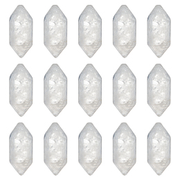 OLYCRAFT 15Pcs Natural Quartz Crystal Points Bulk Stones NO-Hole Quartz Crystal Wand Hexagonal Bullet Quartz Double Terminated Quartz Crystals for DIY Crafts Necklace Jewelry Making 20x8mm