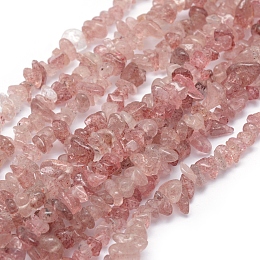 Honeyhandy Natural Strawberry Quartz Beads Strands, Chip, 5~8mm, Hole: 1mm, about 16 inch(40.64cm)