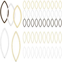 PandaHall Elite 180pcs Earring Beading Hoops, 3 Colors Eye Shape Linking Rings for Jewelry Making Metal Links Frames Charms Connectors for Necklaces Bracelets Dangle Earring Keychain Making