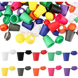 CHGCRAFT 80Pcs 10 Colors Crafting Bell Stopper Cord Ends with Locking Lids for Backpack Drawstrings Accessories, Mixed Color