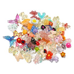 Honeyhandy 3D Resin Cabochons, Nail Art Decorations Accessories, Mixed Shapes, Mixed Color, 5.5~13x5.5~15.5x1.5~4.5mm