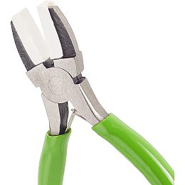 SUNNYCLUE 5.3 Inch Double Nylon Jaw Flat Nose Pliers Mini Precision Pliers Wire Forming Bending Tools for DIY Jewelry Making Hobby Projects, Lime Green