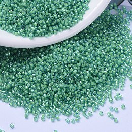 Honeyhandy MIYUKI Delica Beads, Cylinder, Japanese Seed Beads, 11/0, (DB2053) Luminous Mermaid Green, 1.3x1.6mm, Hole: 0.8mm, about 2000pcs/bottle, 10g/bottle