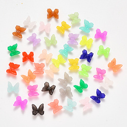 Honeyhandy 3D Resin Cabochons, Imitation Jelly, Butterfly, Mixed Color, 7.5x8x3.5mm