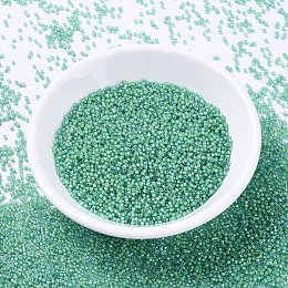 MIYUKI&reg Delica Beads, Cylinder, Japanese Seed Beads, 11/0, (DB2053) Luminous Mermaid Green, 1.3x1.6mm, Hole: 0.8mm; about 2000pcs/10g