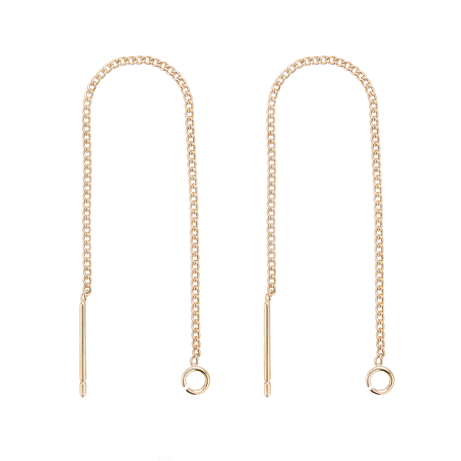 BENECREAT Brass Stud Earring Findings, Ear Threads, Real 18K Gold ...
