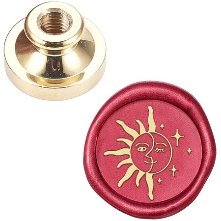 PandaHall Elite Sun Moon Sealing Wax Stamp Head, Vintage Retro Classical Initial Seal Wax Stamp Head for Letter Envelope Invitation Birthday Wine Packages Embellishment Gift Decoration