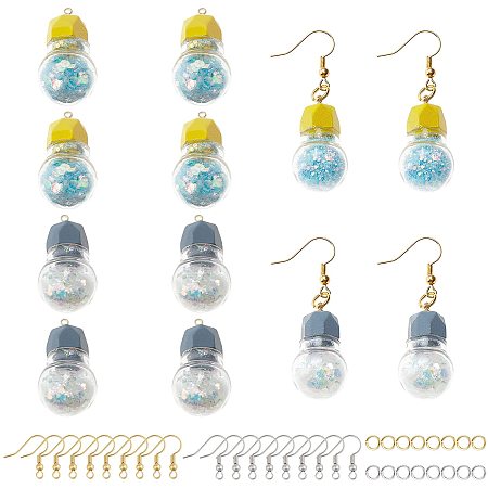 NBEADS 6 Pairs Bulb Earring Making Kits, Contains 12 Pcs Bulb Resin Charms, 24 Pcs Earring Hooks and 24 Pcs Jump Rings for Earring Making Jewelry