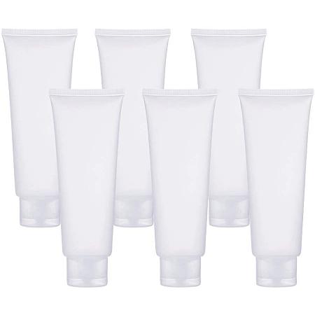 BENECREAT 15 Pack 100ml/3.4oz Clear Empty Tubes Clear Squeezable Cosmetic Containers Refillable Plastic Tubes for Shampoo Facial Cleanser Makeup Sample