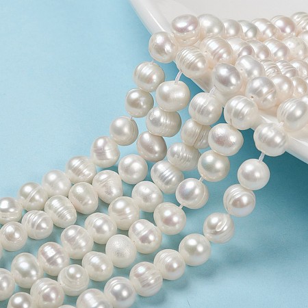 ARRICRAFT Natural Cultured Freshwater Pearl Beads Strands, Potato, Seashell Color, 6~7x7~8.5mm, Hole: 0.5mm, about 26pcs/strand, 6.93 inches