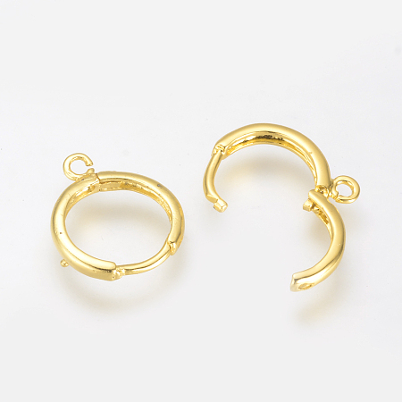 Honeyhandy Brass Huggie Hoop Earring Findings, for Jewelry Making and  Earring Repair, Golden, 16~17x14mm, Hole: 2mm 