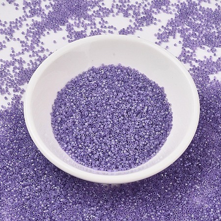MIYUKI Delica Beads, Cylinder, Japanese Seed Beads, 11/0, (DB1753) Sparkling Purple Lined Opal AB, 1.3x1.6mm, Hole: 0.8mm; about 2000pcs/10g