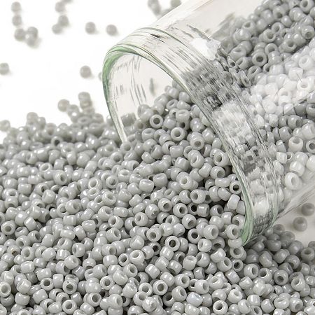 Honeyhandy TOHO Round Seed Beads, Japanese Seed Beads, (53) Opaque Gray, 15/0, 1.5mm, Hole: 0.7mm, about 3000pcs/10g