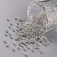 FGB 11/0 Dyed Glass Seed Beads, Round, Silver, 2.3x1.5mm, Hole: 1mm, about 5300pcs/50g