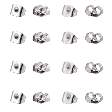 Unicraftale 304 Stainless Steel Ear Nuts, Earring Backs, Stainless Steel Color, 74x73x25mm; 1200pcs/box