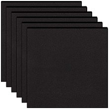 BENECREAT 20PCS 3mm Square Self Adhesive Backed Foam Sheet Black EVA Foam Pad Mat with Adhesive Backing for Furniture Doors, 6.3x6.3 Inches