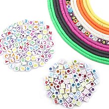 CHGCRAFT 3940Pcs Halloween Theme Beads Jewelry Making Finding Kit Including 12Strands Polymer Clay Beads 40Pcs Halloween Beads 100Pcs Letter Cube Beads 100Pcs Letter Beads, Mixed Color