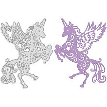 GLOBLELAND Unicorn Metal Cutting Dies Stencils for DIY Scrapbooking Christmas Wedding Birthday Valentine's Day Cards Making Album Envelope Decoration,Matte Platinum