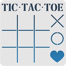 FINGERINSPIRE Tic Tac Toe Board Stencil DIY Family XOXO Game Home Decor Gift 11.8x11.8inch Stencil Template Large Reusable Mylar Template Arts and Crafts Scrapbooking for Airbrush Painting Drawing