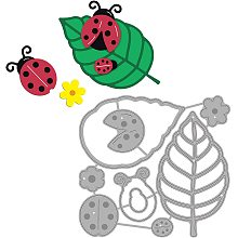 GLOBLELAND Ladybug Metal Cutting Dies Animals Die Cuts for DIY Scrapbooking Festival Holiday Greeting Cards Making Album Dairy Envelope Decoration, Matte Platinum