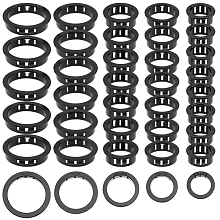 SUPERFINDINGS 65Pcs 5 Sizes Cable Snap in Bushing Grommet Protector Black Nylon Snap in Cable Hose Bushing Grommet Round Snap Bushing Mounted Dia Locking Bushing Assortment Kit