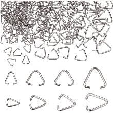 PandaHall Elite 560pcs Open Jump Rings Bails 4 Sizes Triangle Open Jump Rings Silver Pinch Bails Hanger Connectors Pendant Buckle for Tree Decoration Keychain Bracelet Earring Jewelry Making