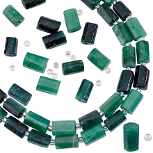 SUPERFINDINGS 2 Strands Natural Emerald Beads Strands Natural Untreated Emerald Faceted Column Shape Beads Genuine Emerald Smooth Beads Precious Gemstone Beads