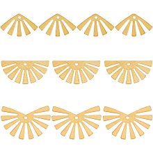 BENECREAT 60Pcs Raw Brass Semicircle Shape Charms 3 Style Fan Earrings Necklace Charms Brass Half Round Charms Geometric Component Charms for DIY Jewelry Craft Making