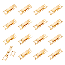 DICOSMETIC 20 Sets Fold Over Clasp Brass Watch Band Clasps 24K Gold Plated Jewelry Extender Small Foldover Extension Clasp Set for Bracelet Necklace Jewelry Extender, 17X4.5X4mm