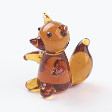 Honeyhandy Home Decorations, Handmade Lampwork Display Decorations, Squirrel, Chocolate, 20x15x23mm