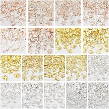 OLYCRAFT 900pcs Ocean Themed Resin Fillers 18-Style Alloy Brass Epoxy Resin Supplies Shells Starfish Filling Accessories for Resin Jewelry Making and Nail Arts - 3 Colors