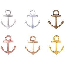 PandaHall Elite 90pcs 6 Colors Nautical Anchor Charms Beads Tibetan Alloy Ship Sign Metal Pedants for DIY Bracelet Necklace Jewelry Making