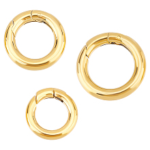 UNICRAFTALE 3pcs 3 Sizes Golden Spring Gate Rings 304 Stainless Steel Snap Clasps 9~13mm Inner Diameter Ion Plating(IP) Round Rings for DIY Jewelry Making