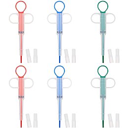 Plastic Pet Medicine Feeding Syringe, Oral Syringe and Medicine Dropper, Mixed Color, 15x5.9x1.5cm, 6pcs/set, 2pcs/color