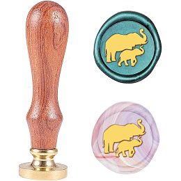 Arricraft Wax Seal Stamp Elephant Mother and Child Stamp 0.98'' Vintage Wax Stamp with Replacement Brass Head Wood Handle Wax Seal for Party Invitation Envelope Sealing Gift Package Decor