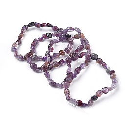 Honeyhandy Natural Auralite Bead Stretch Bracelets, Tumbled Stone, Nuggets, Inner Diameter: 2~2-1/4 inch(5.2~5.6cm)