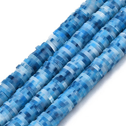 Honeyhandy Handmade Polymer Clay Beads Strands, for DIY Jewelry Crafts Supplies, Heishi Beads, Disc/Flat Round, Cornflower Blue, 6x0.5~1mm, Hole: 1.8mm, about 290~320pcs/strand, 15.75 inch~16.14 inch(40~41cm)