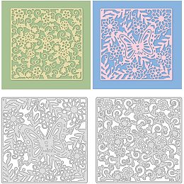 GLOBLELAND 2 Pcs Butterfly Flower Frame Cutting Dies Metal Die Embossing Stencils for DIY Card Scrapbooking Craft Album Paper Decor