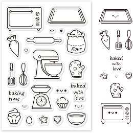 GLOBLELAND Kitchen Supplies Silicone Clear Stamps Transparent Stamps for Birthday Easter Valentine's Day Cards Making DIY Scrapbooking Photo Album Decoration Paper Craft