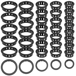 SUPERFINDINGS 65Pcs 5 Sizes Cable Snap in Bushing Grommet Protector Black Nylon Snap in Cable Hose Bushing Grommet Round Snap Bushing Mounted Dia Locking Bushing Assortment Kit