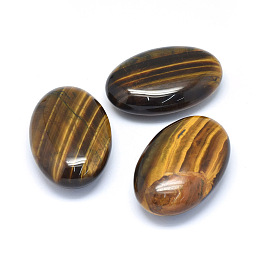 Honeyhandy Natural Tiger Eye Healing Massage Palm Stones, Pocket Worry Stone, for Anxiety Stress Relief Therapy, Oval, 60x40x20~21mm