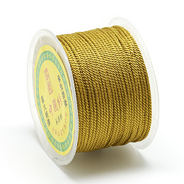 Honeyhandy Nylon Threads, Milan Cords/Twisted Cords, Goldenrod, 1.5~2mm, about 54.68 yards(50m)/roll