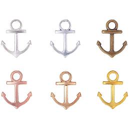 PandaHall Elite 90pcs 6 Colors Nautical Anchor Charms Beads Tibetan Alloy Ship Sign Metal Pedants for DIY Bracelet Necklace Jewelry Making