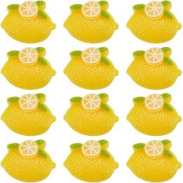 SUNNYCLUE 80Pcs Resin Flatback Cabochons Lemon Resin Charms Flatback Cabochon Cute Fruits Cabochons Flatback Yellow Fruit Charms for Embellishments Scrapbooks Phone Case Decor Hair Clip DIY Supplies