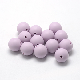 Honeyhandy Food Grade Eco-Friendly Silicone Beads, Round, Lilac, 12mm, Hole: 2mm